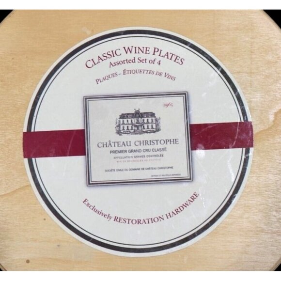 Vintage Restoration Hardware French Wine Label Plate Set in Org Box - Picture 2 of 9